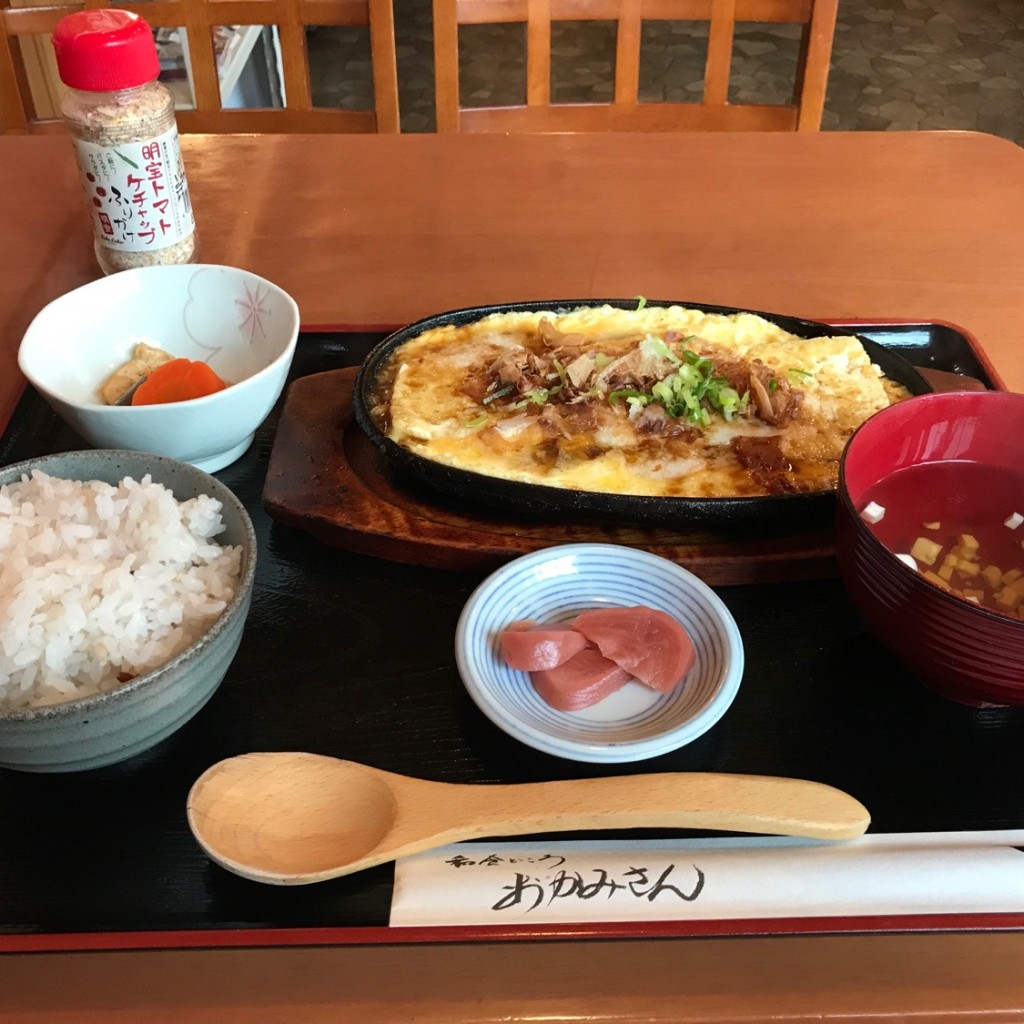 ユーザーが投稿した豆腐ステーキ定食の写真 - 実際訪問したユーザーが直接撮影して投稿した明宝大谷郷土料理おかみさんの写真