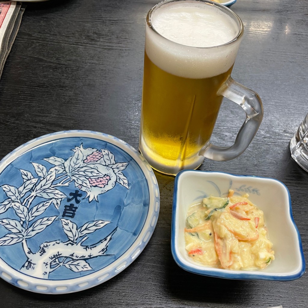 ユーザーが投稿した生ビールの写真 - 実際訪問したユーザーが直接撮影して投稿した新富町居酒屋居酒屋 大吉 川越店の写真