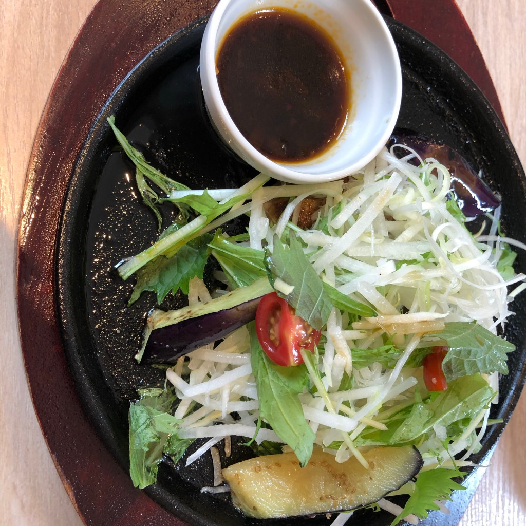 ユーザーが投稿した大根と野菜の生姜醤ハンバーグの写真 - 実際訪問したユーザーが直接撮影して投稿した南大沢ファミリーレストランデニーズ 南大沢店の写真