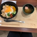 鶏そぼろ丼 - 実際訪問したユーザーが直接撮影して投稿した新中条町カフェ季節のごはんカフェ satonoの写真のメニュー情報