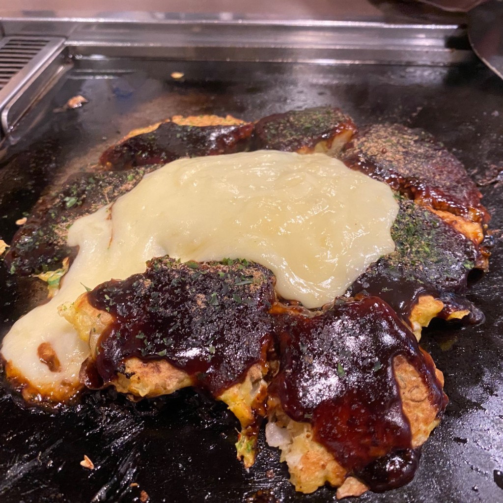 ユーザーが投稿したチーズまみれ豚玉の写真 - 実際訪問したユーザーが直接撮影して投稿したお好み焼き道とん堀 那珂川店の写真