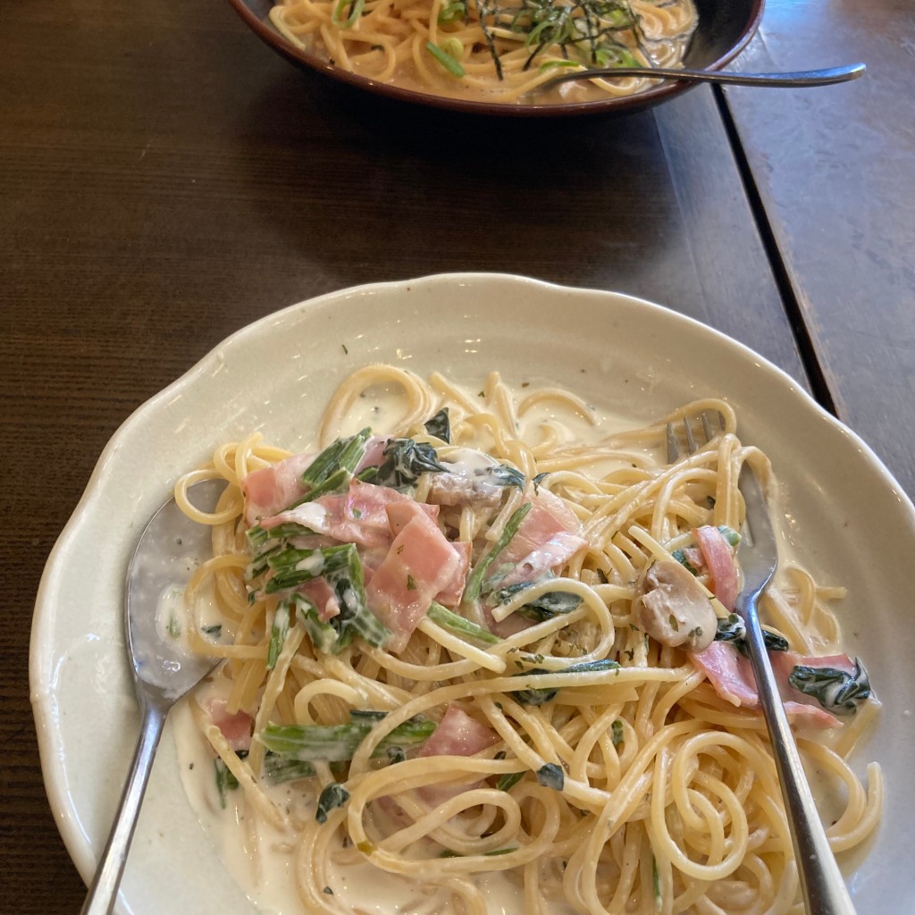 ユーザーが投稿したパスタブランチ(クリームソース)の写真 - 実際訪問したユーザーが直接撮影して投稿した天神喫茶店風街の写真