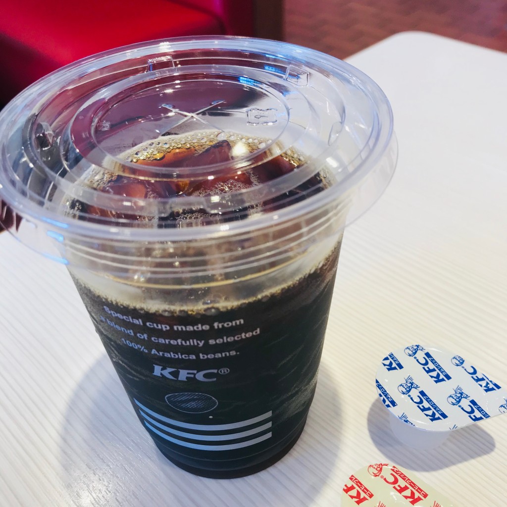 ユーザーが投稿した深煎りリッチアイスコーヒーの写真 - 実際訪問したユーザーが直接撮影して投稿した竜美南フライドチキンケンタッキー フライドチキン 竜美ヶ丘店の写真