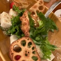 蓮根と豆腐のサラダ - 実際訪問したユーザーが直接撮影して投稿した城山町各国料理かりーにょの写真のメニュー情報