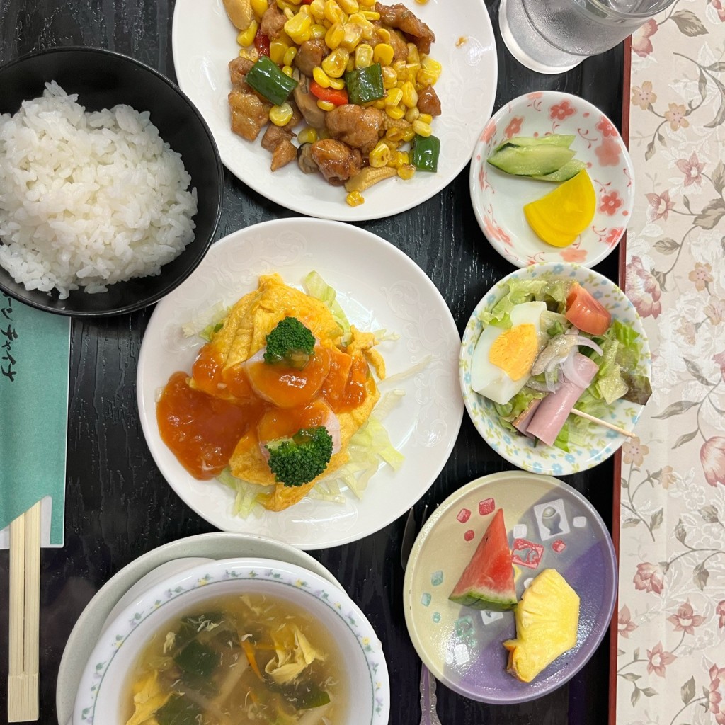 ユーザーが投稿したコンビランチの写真 - 実際訪問したユーザーが直接撮影して投稿した諏訪野町中華料理ボーン・チャイナの写真