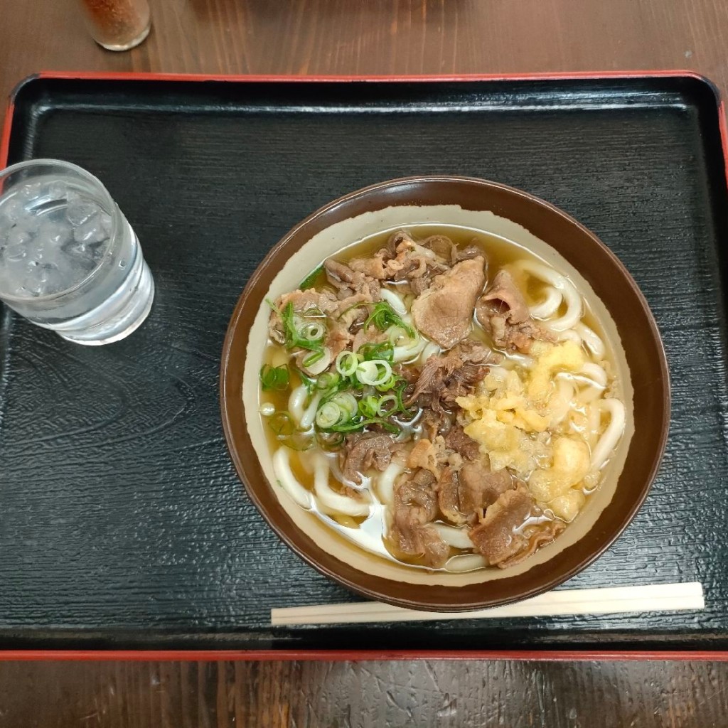 ユーザーが投稿した肉うどんの写真 - 実際訪問したユーザーが直接撮影して投稿した大麻町うどん灸まんうどんの写真