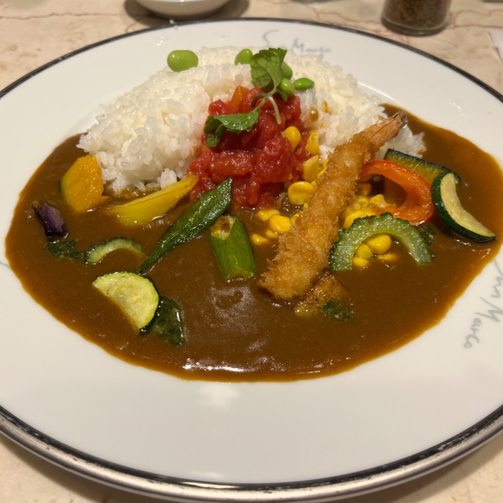 ユーザーが投稿した季節野菜カレーの写真 - 実際訪問したユーザーが直接撮影して投稿した梅田カレーカレーハウス サンマルコ 大阪ステーションシティ店の写真