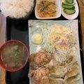 餃子&唐揚げ定食 - 実際訪問したユーザーが直接撮影して投稿した宝町居酒屋やきとん一粋家 お花茶屋店の写真のメニュー情報