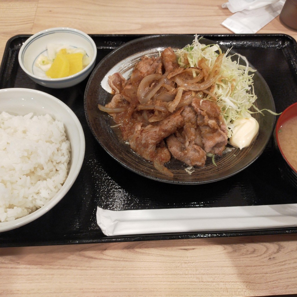 ユーザーが投稿した(野)生姜焼定食の写真 - 実際訪問したユーザーが直接撮影して投稿した原宿町定食屋野郎めし 太田50号バイパス店の写真