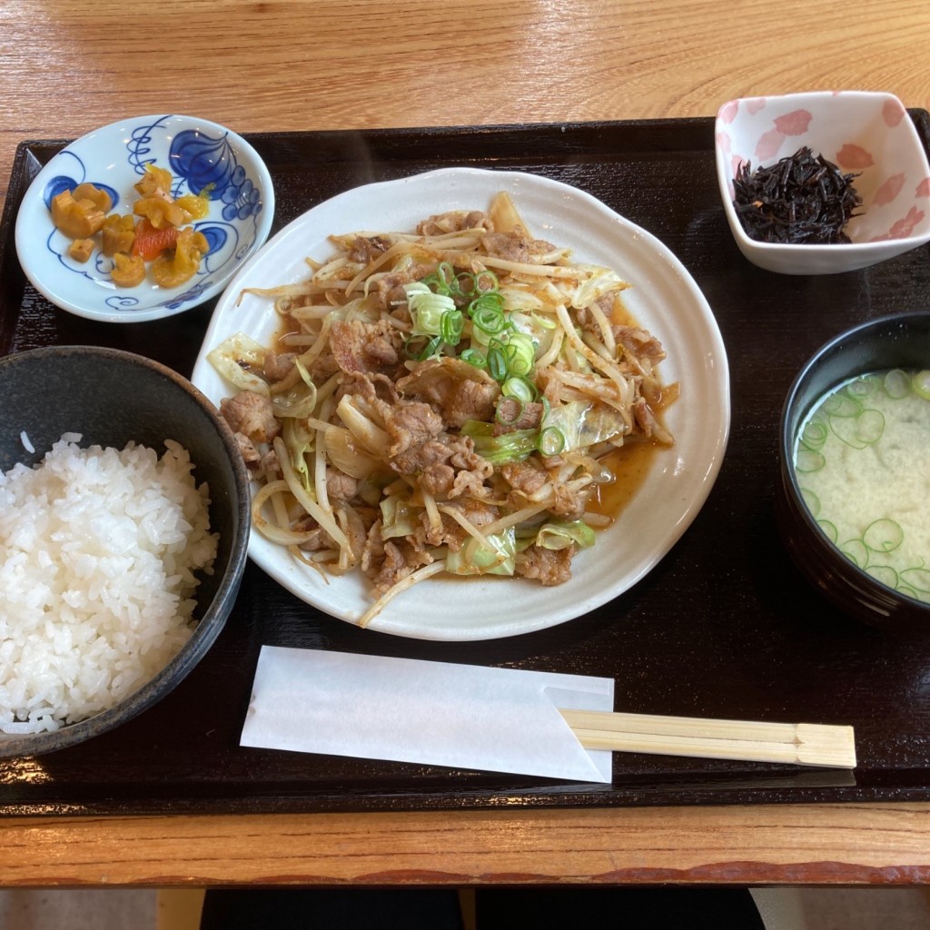 ユーザーが投稿した肉野菜炒め定食の写真 - 実際訪問したユーザーが直接撮影して投稿した東入部定食屋ヤマタカ食堂の写真