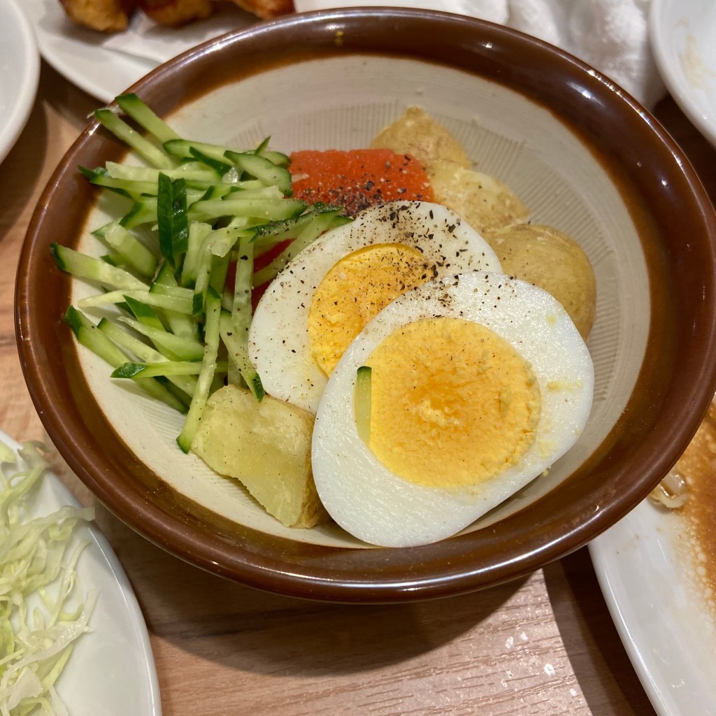 ユーザーが投稿した明太子ポテトサラダの写真 - 実際訪問したユーザーが直接撮影して投稿した中道餃子餃子食堂マルケン 森ノ宮店の写真