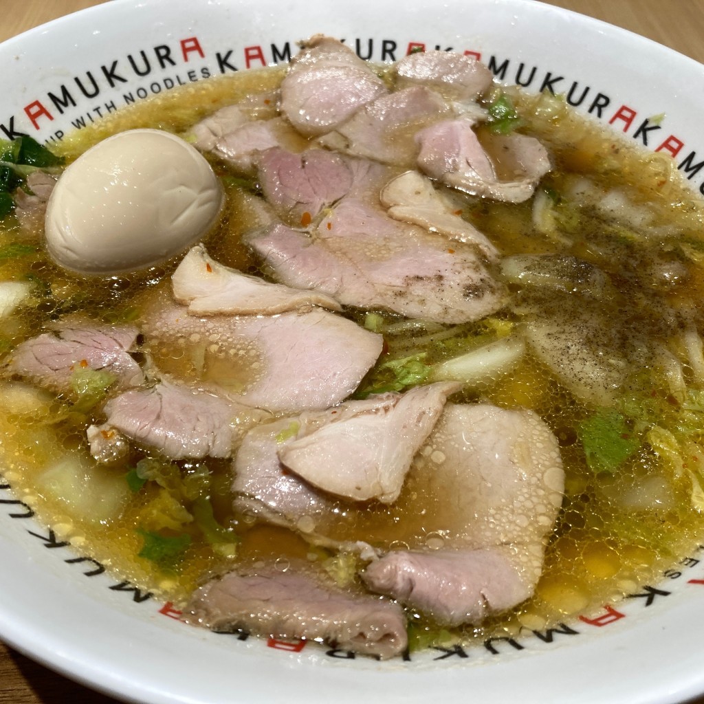 ユーザーが投稿した小チャーシュー煮玉子ラーメンの写真 - 実際訪問したユーザーが直接撮影して投稿した泉州空港中ラーメン専門店神座 関西国際空港 Tasty Street店の写真