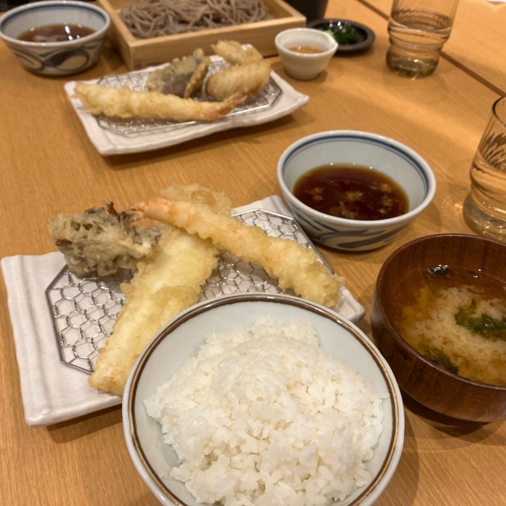 ユーザーが投稿した魚介天定食の写真 - 実際訪問したユーザーが直接撮影して投稿した千代崎天ぷらまきの イオンモール大阪ドームシティ店の写真