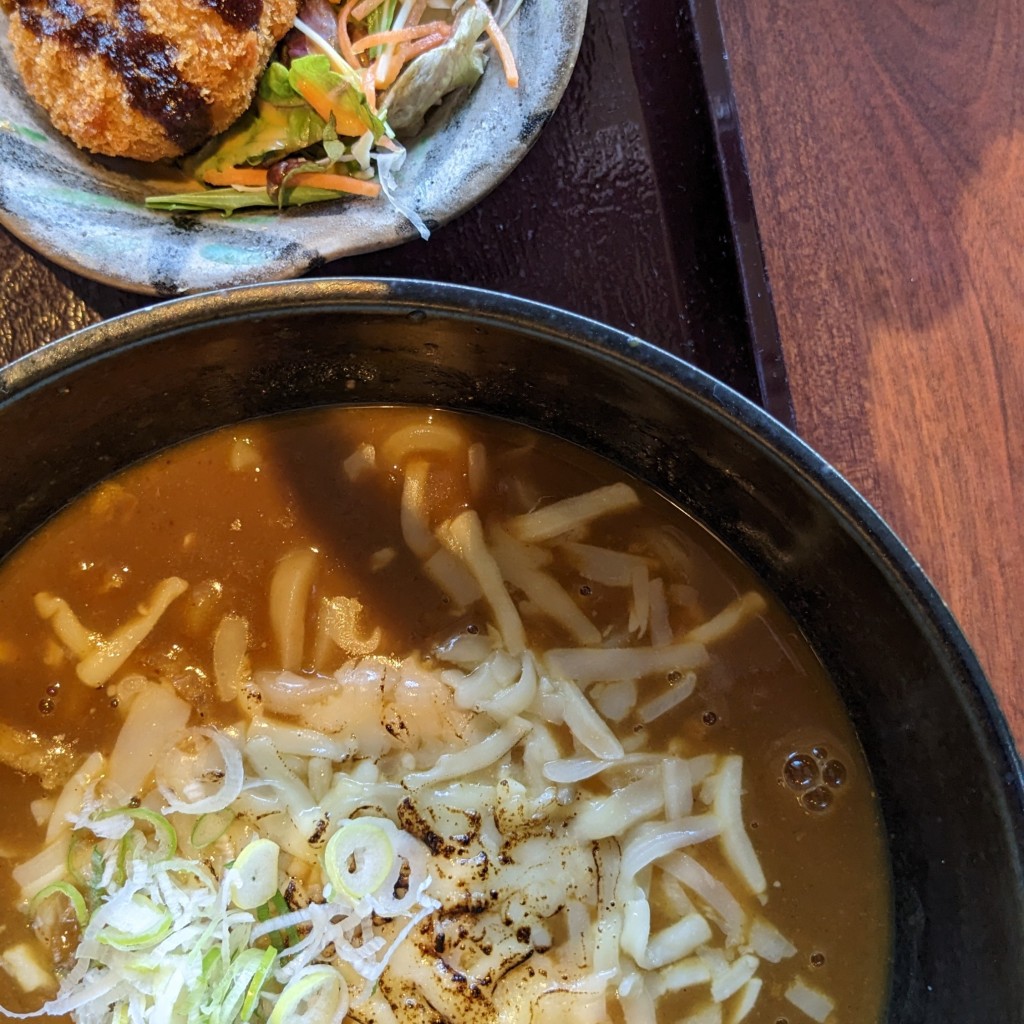 ユーザーが投稿したチーズカレーうどん定食の写真 - 実際訪問したユーザーが直接撮影して投稿した舘山寺町定食屋浜八景の写真