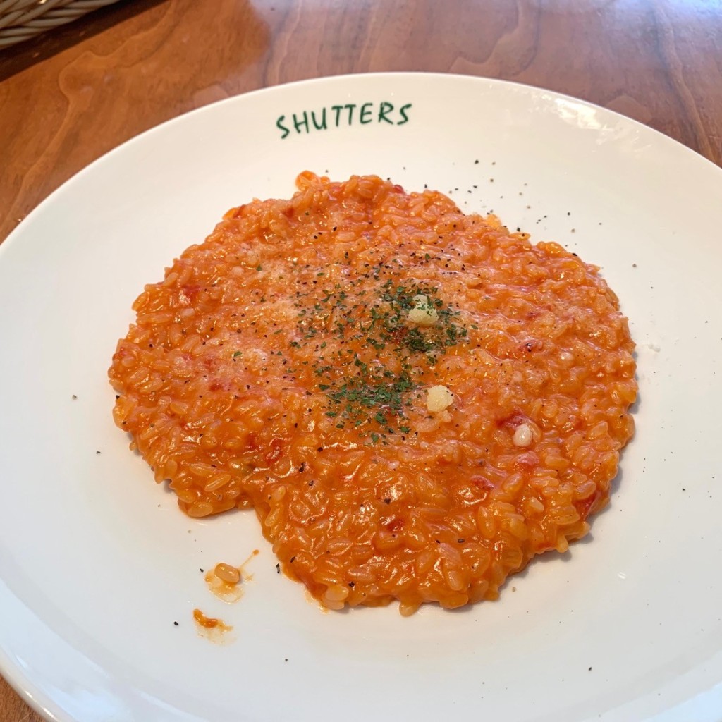 ユーザーが投稿したトマトソースのもち米リゾットの写真 - 実際訪問したユーザーが直接撮影して投稿した玉川イタリアンSHUTTERS 二子玉川の写真