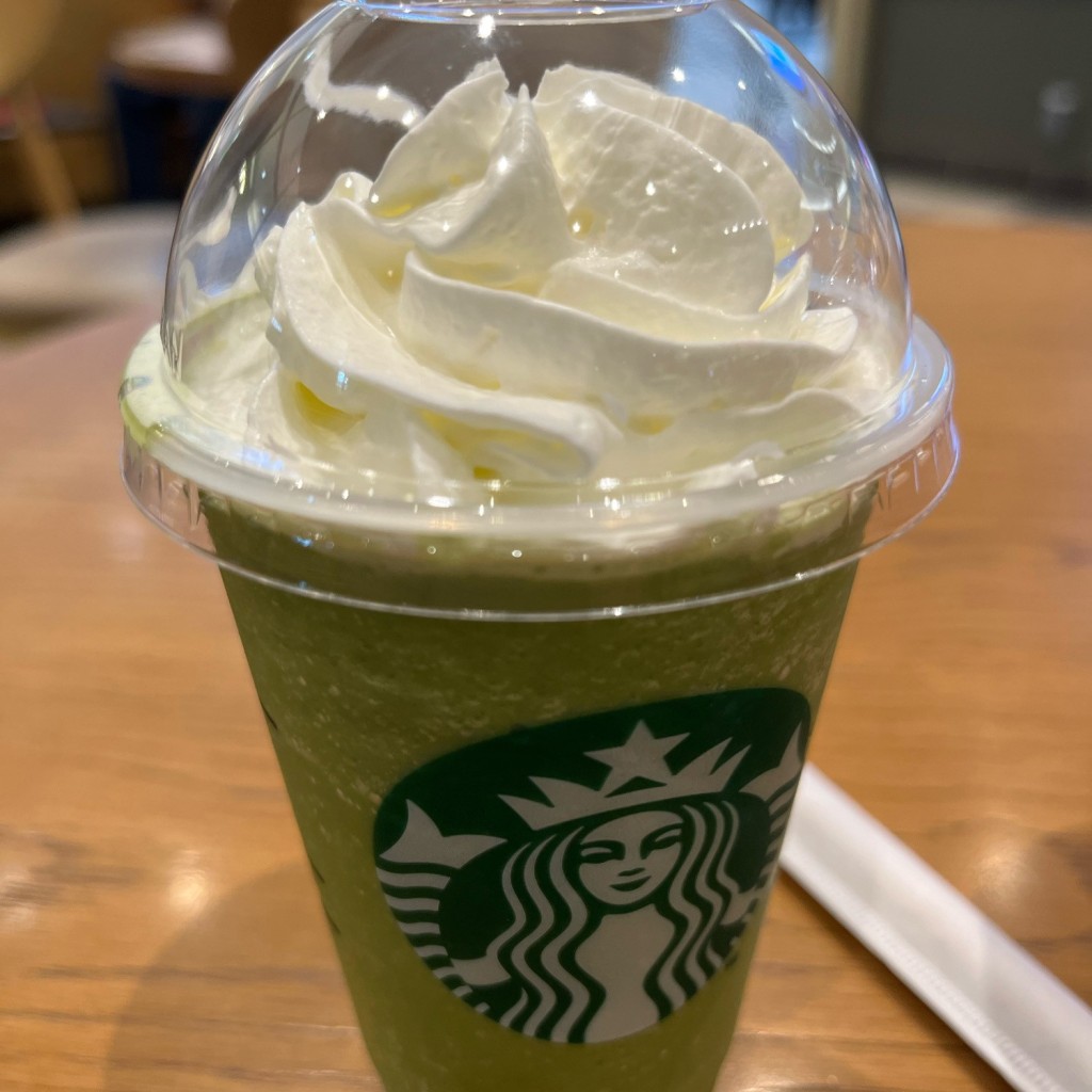 ユーザーが投稿した抹茶クリームフラペチーノの写真 - 実際訪問したユーザーが直接撮影して投稿した美園カフェスターバックスコーヒー イオンモール浦和美園店の写真