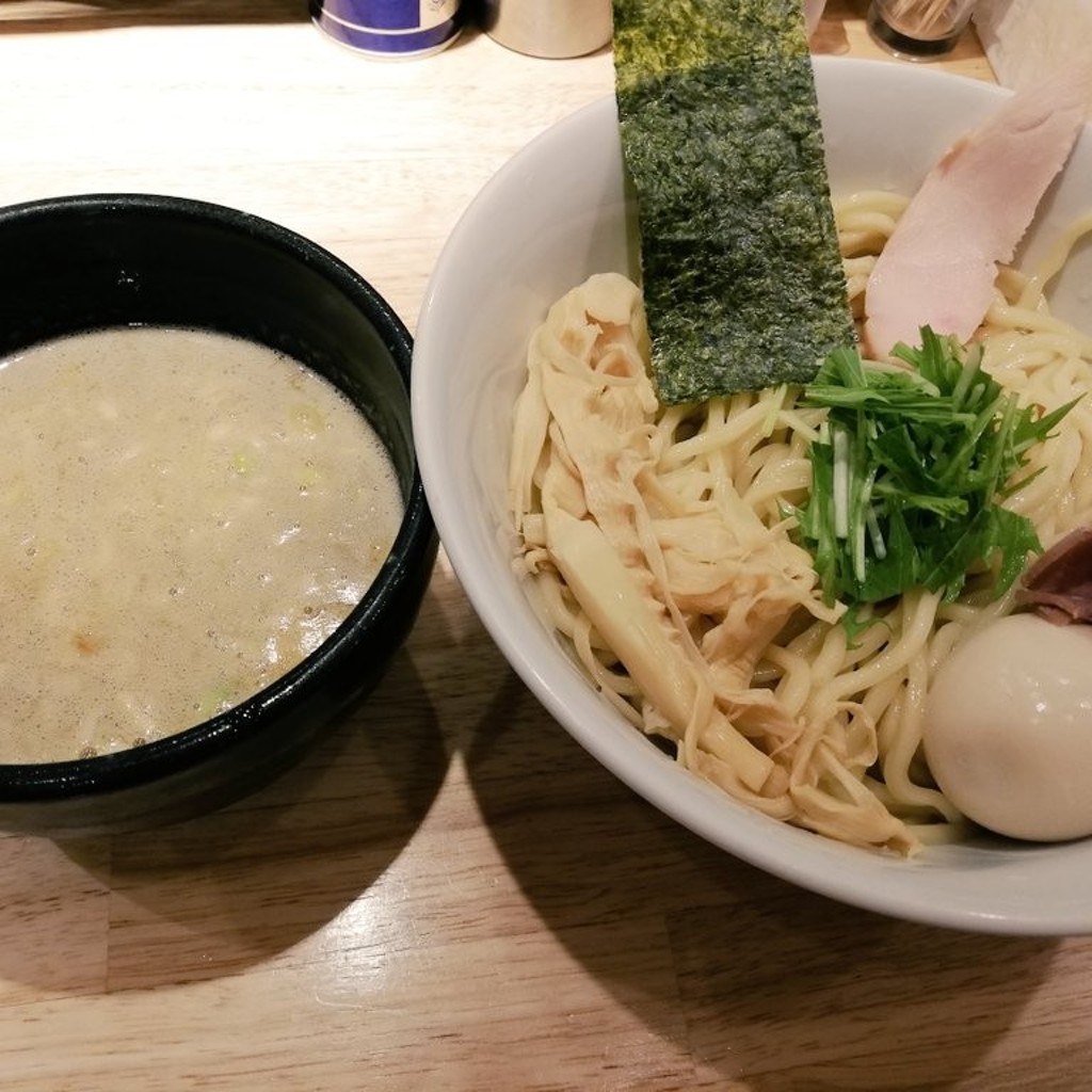 ユーザーが投稿した鶏白湯つけ麺(醤油)+味玉の写真 - 実際訪問したユーザーが直接撮影して投稿した筑波ラーメン専門店麺屋 れんしんの写真