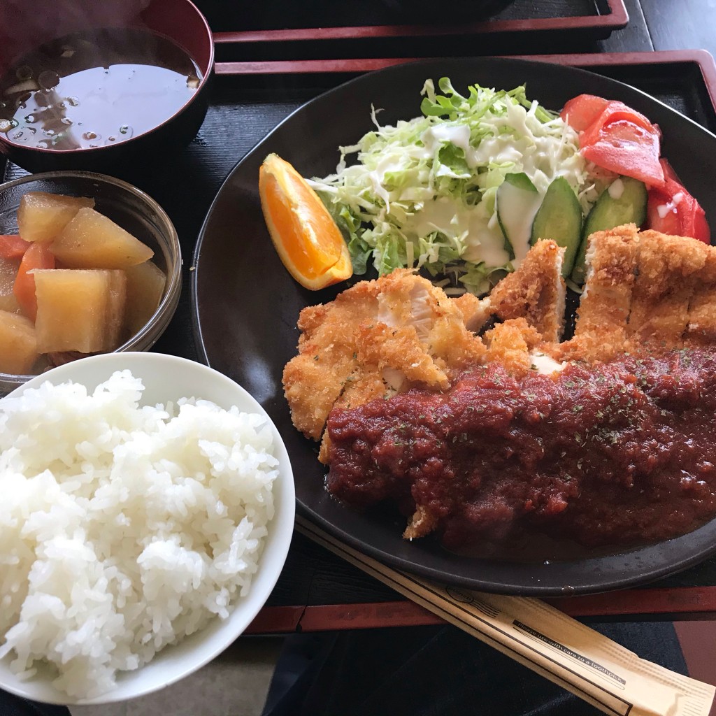 ユーザーが投稿したチキンカツ定食の写真 - 実際訪問したユーザーが直接撮影して投稿した伝法寺カフェCafe&Dining Karenの写真