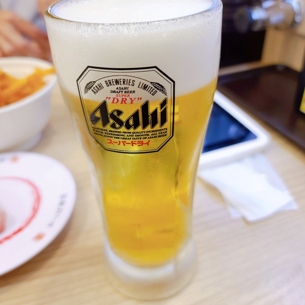 ユーザーが投稿した生ビールの写真 - 実際訪問したユーザーが直接撮影して投稿した南子安回転寿司かっぱ寿司 君津店の写真