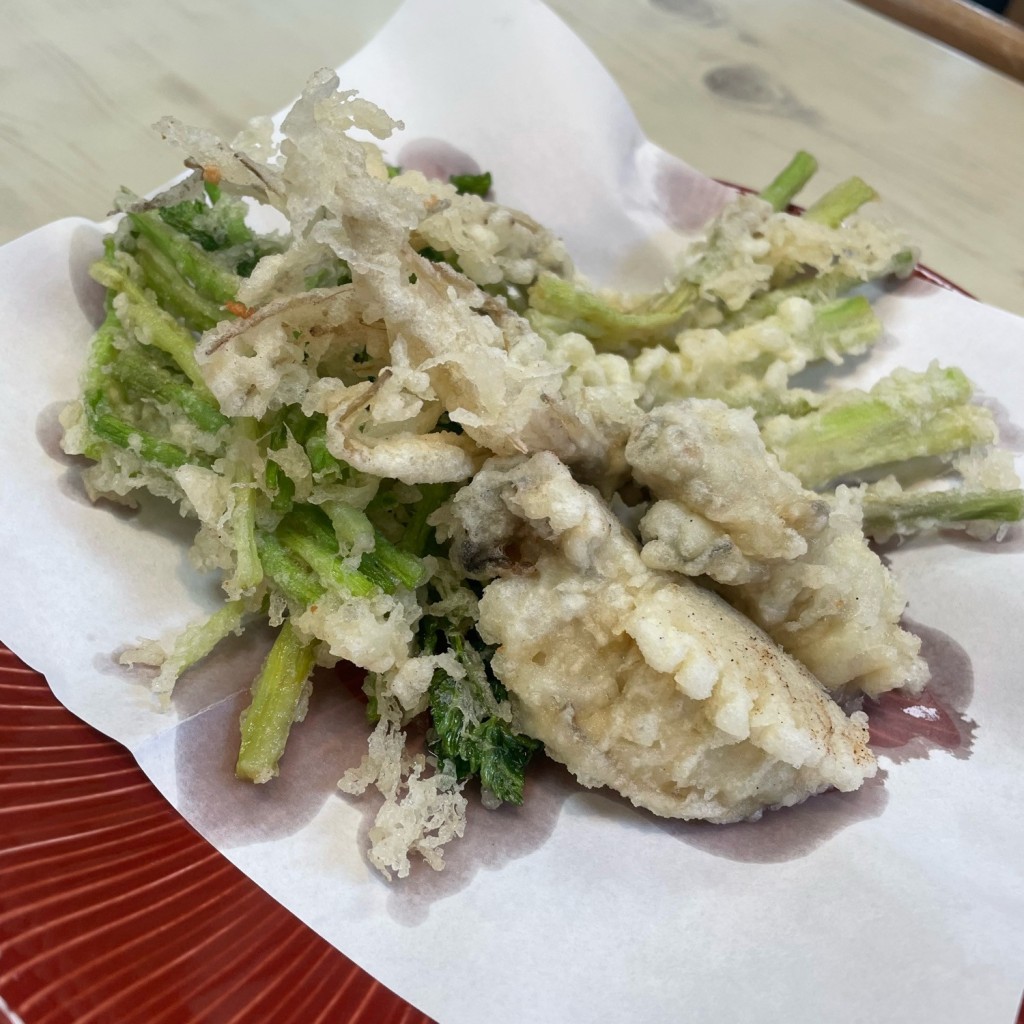 ユーザーが投稿した牡蠣とせりの天ぷらの写真 - 実際訪問したユーザーが直接撮影して投稿した泉崎そば登喜和の写真