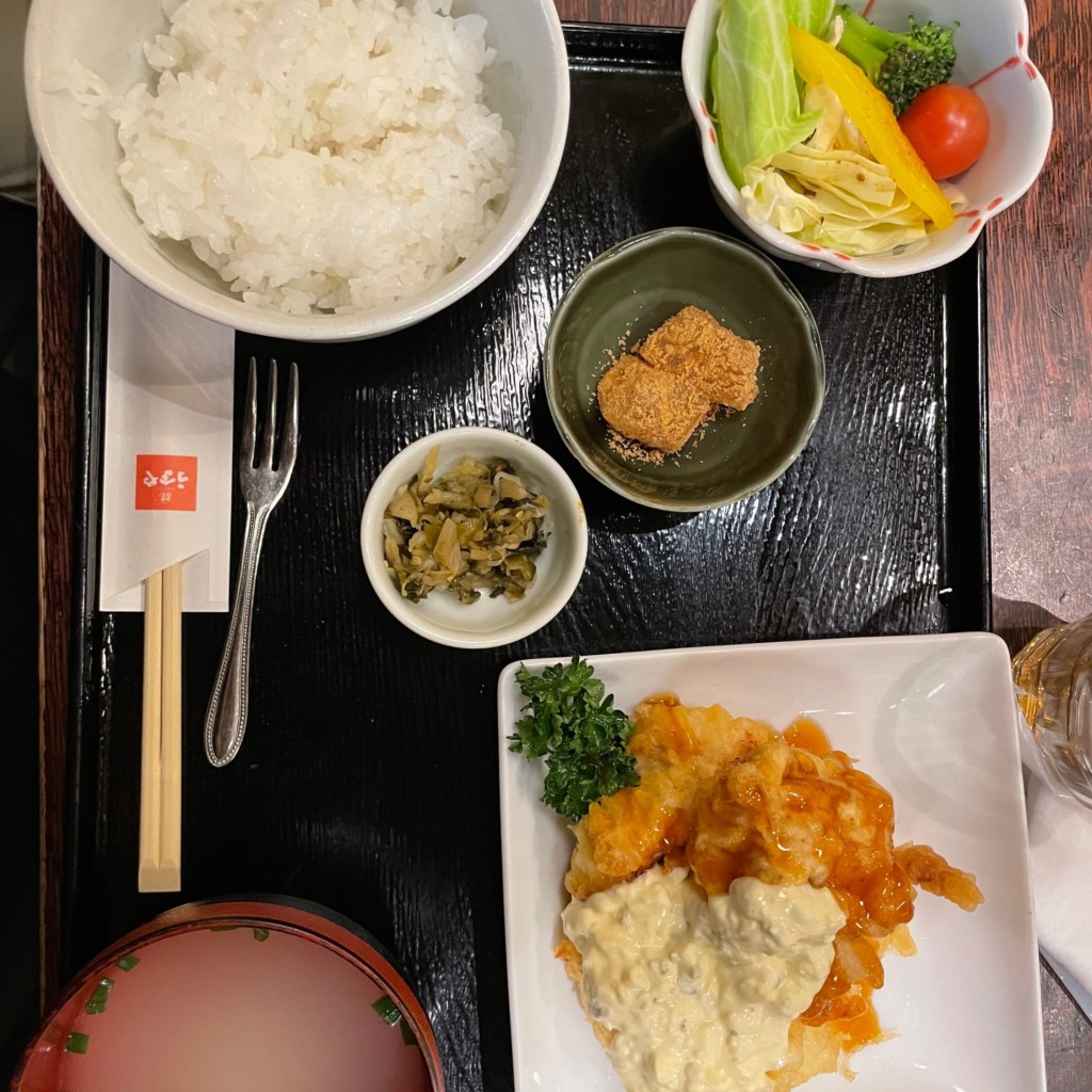 ユーザーが投稿したチキン南蛮定食の写真 - 実際訪問したユーザーが直接撮影して投稿した博多駅中央街居酒屋うまや JR博多シティ店の写真