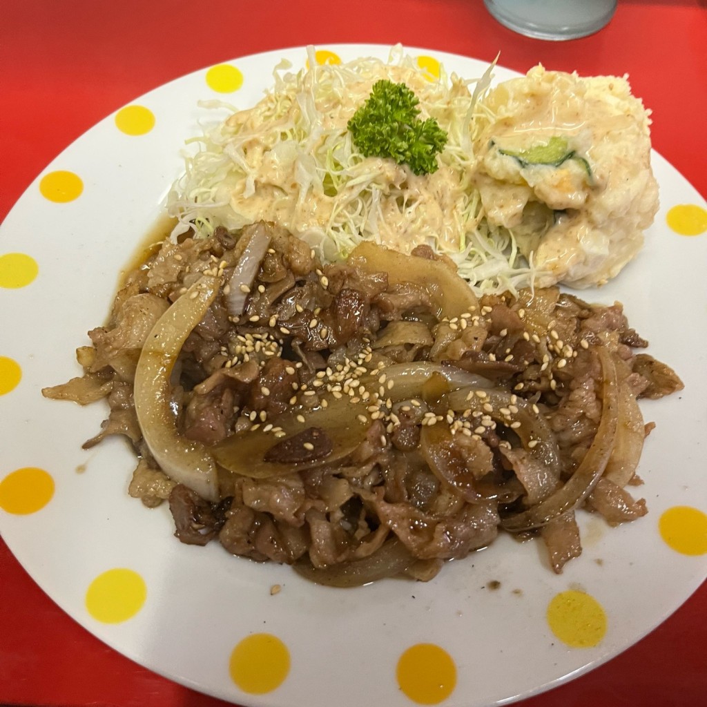 ユーザーが投稿した生姜焼き定食の写真 - 実際訪問したユーザーが直接撮影して投稿した高天町中華料理天津飯店の写真