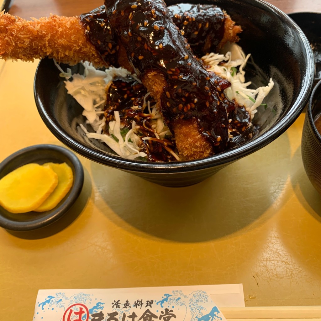 ユーザーが投稿したフライ丼の写真 - 実際訪問したユーザーが直接撮影して投稿した栄魚介 / 海鮮料理まるは食堂 ラシック店の写真