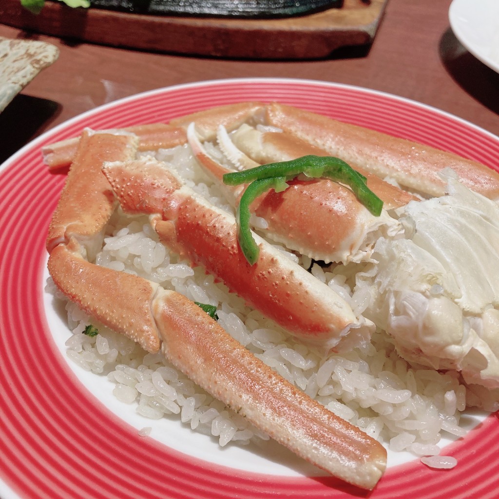 ユーザーが投稿した殻付きカニピラフセットの写真 - 実際訪問したユーザーが直接撮影して投稿した大曽根魚介 / 海鮮料理メヒコ つくばフラミンゴ館の写真