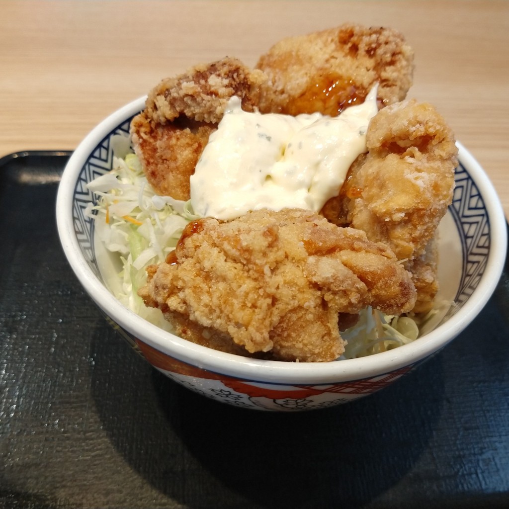 ユーザーが投稿したから揚丼・タルタル南蛮から揚げ丼の写真 - 実際訪問したユーザーが直接撮影して投稿した片野牛丼吉野家 10号線片野店の写真