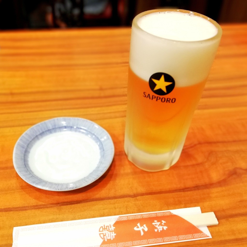 ユーザーが投稿した生ビールの写真 - 実際訪問したユーザーが直接撮影して投稿した山下町中華料理山東 1号店の写真