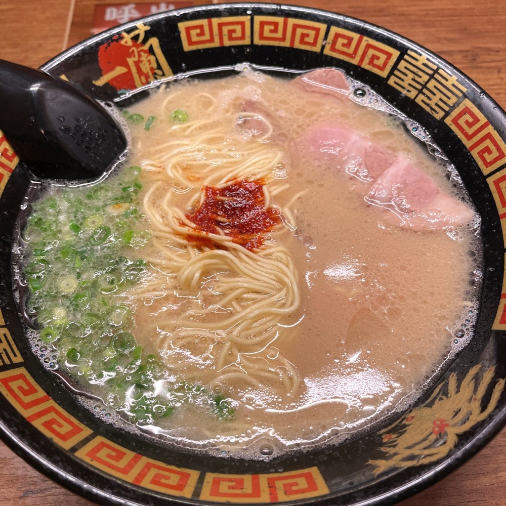 ユーザーが投稿した天然とんこつラーメンの写真 - 実際訪問したユーザーが直接撮影して投稿した下中野ラーメン専門店一蘭 岡山下中野店の写真