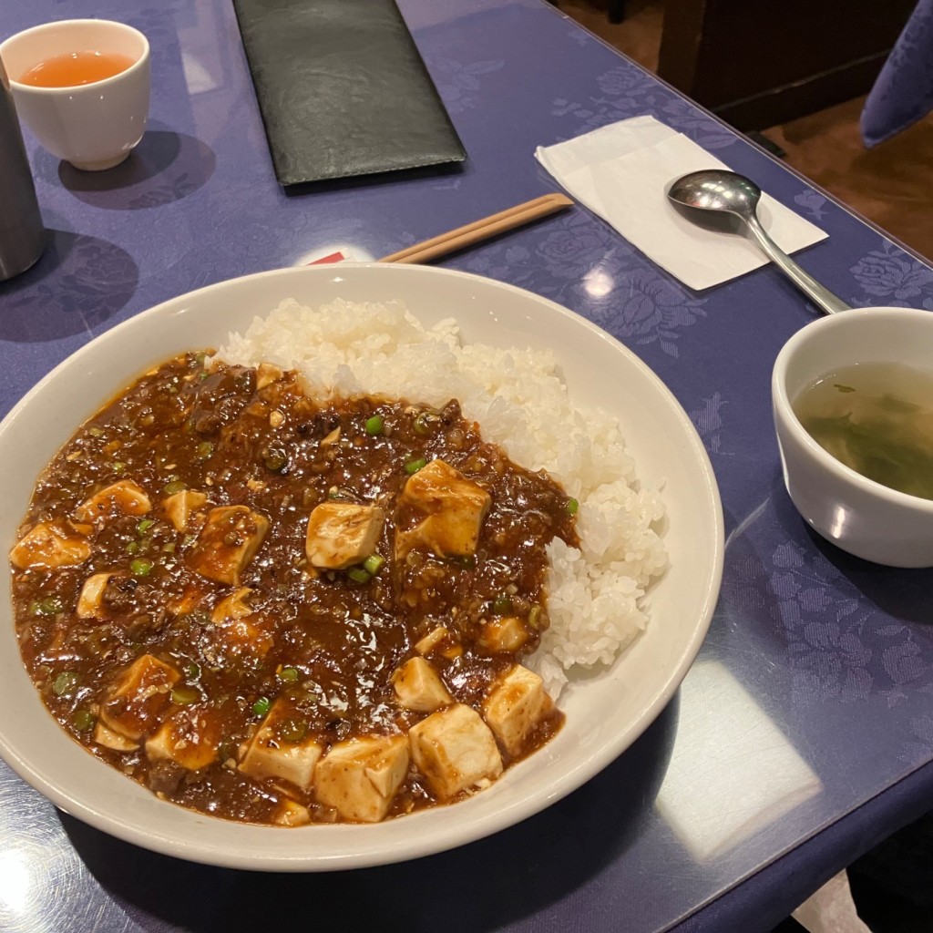 ユーザーが投稿した麻婆豆腐かけご飯の写真 - 実際訪問したユーザーが直接撮影して投稿した宮前町中華料理李太白の写真
