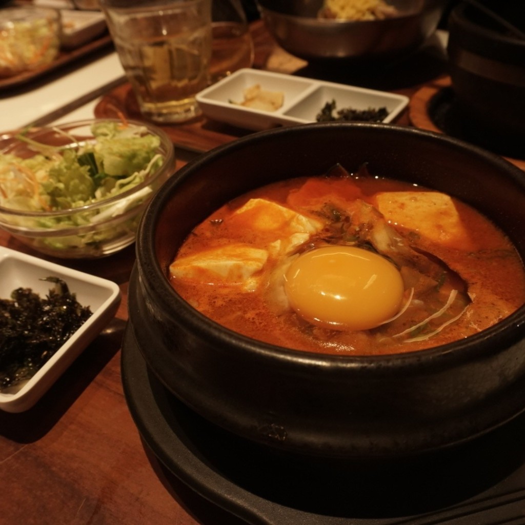 ユーザーが投稿したLキノコの純豆腐チゲの写真 - 実際訪問したユーザーが直接撮影して投稿した東五反田韓国料理韓の旬 菜彩 五反田店の写真