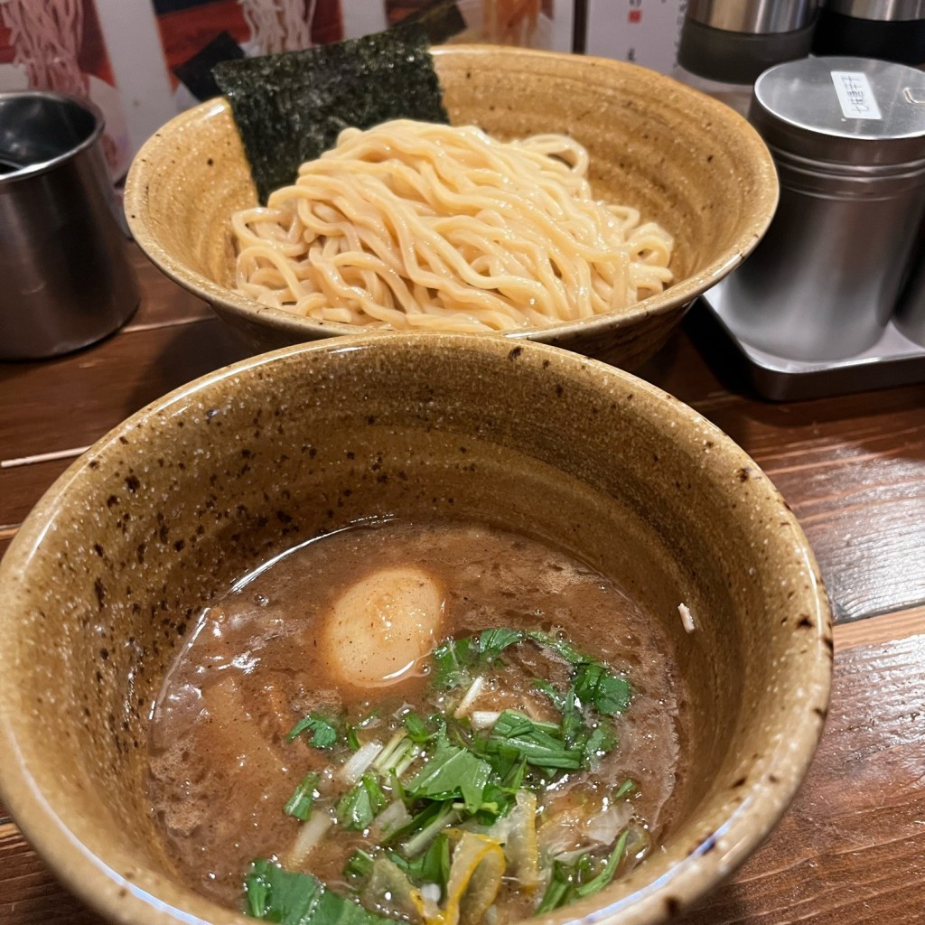 ユーザーが投稿したベジポタ味玉入りつけ麺の写真 - 実際訪問したユーザーが直接撮影して投稿した池袋つけ麺専門店ベジポタつけ麺えん寺の写真