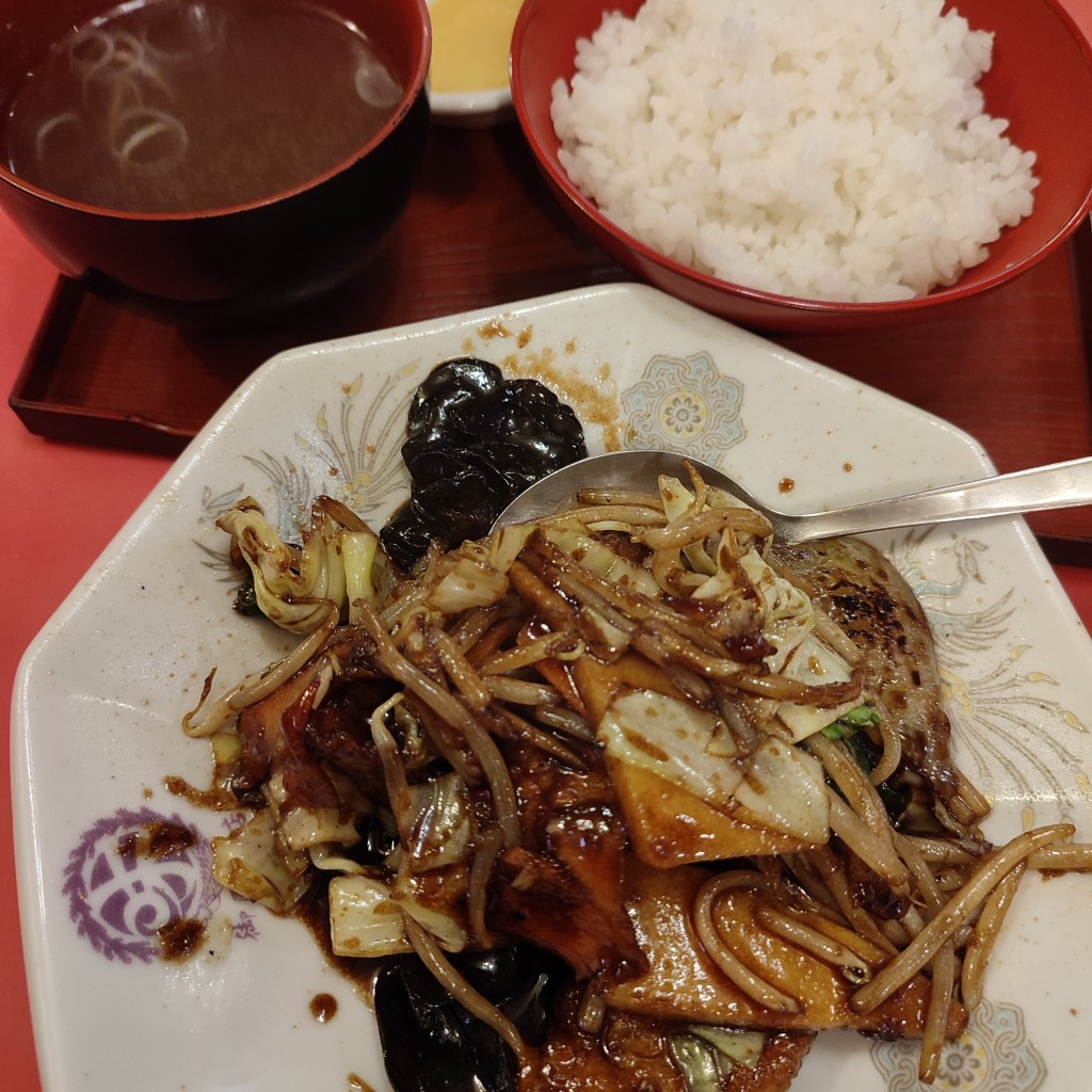 ユーザーが投稿した回鍋肉 ライス187円の写真 - 実際訪問したユーザーが直接撮影して投稿した水落町中華料理御園飯店の写真