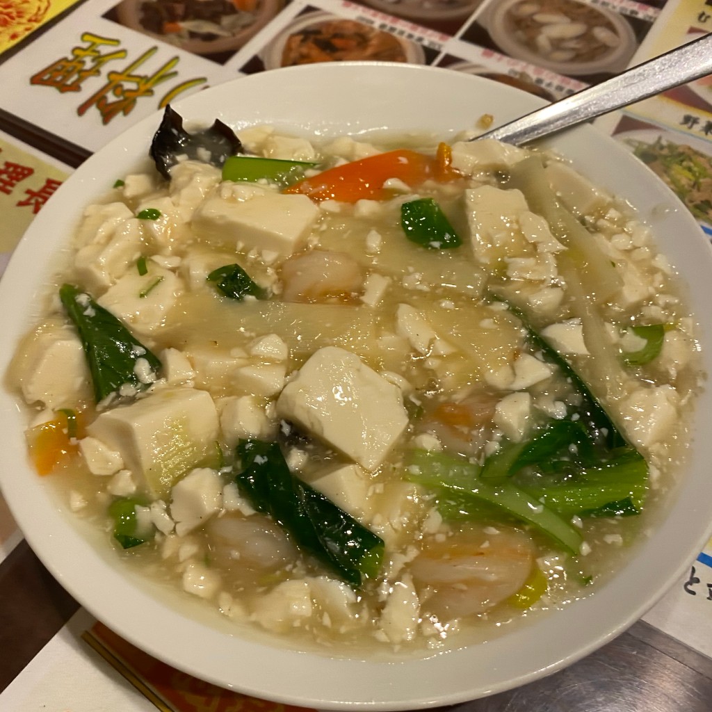 ユーザーが投稿したエビと豆腐の炒めの写真 - 実際訪問したユーザーが直接撮影して投稿した高円寺北中華料理福龍門の写真
