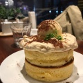 ティラミスホットケーキ - 実際訪問したユーザーが直接撮影して投稿した外神田カフェフライング・スコッツマン 秋葉原店の写真のメニュー情報