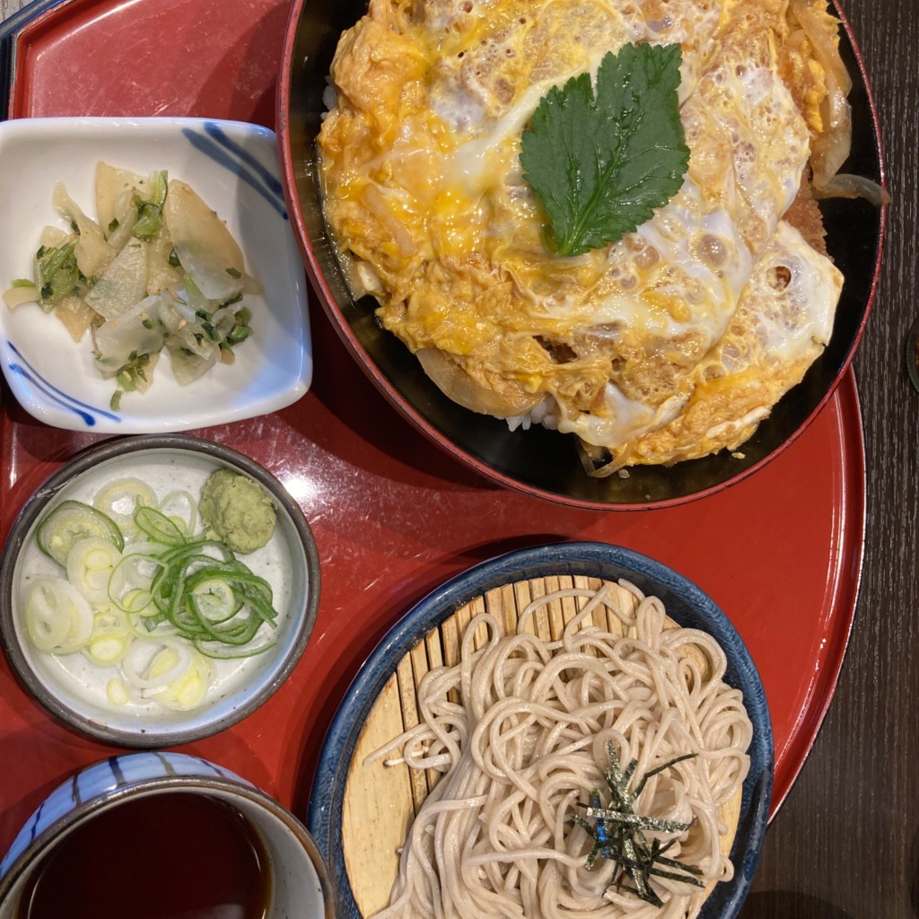 ユーザーが投稿したかつ丼と麺の写真 - 実際訪問したユーザーが直接撮影して投稿した寺野和食 / 日本料理和食麺処サガミ 新川店の写真