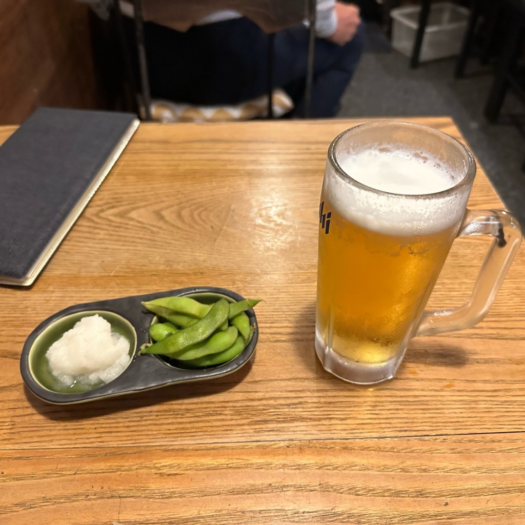 ユーザーが投稿した生ビールの写真 - 実際訪問したユーザーが直接撮影して投稿した堂山町居酒屋鶏皮鶏飯の写真