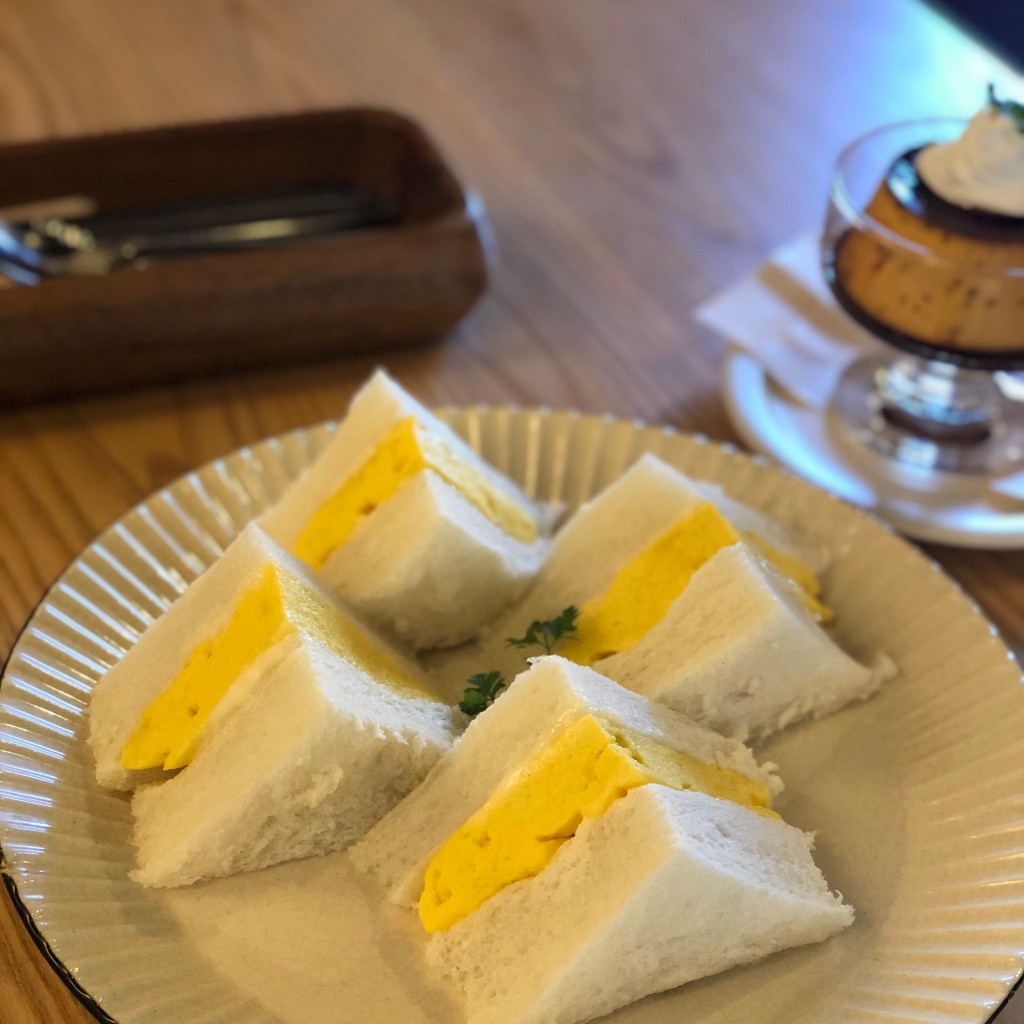 ユーザーが投稿した厚焼きたまごのサンドイッチの写真 - 実際訪問したユーザーが直接撮影して投稿した加賀野喫茶店喫茶 nayutaの写真