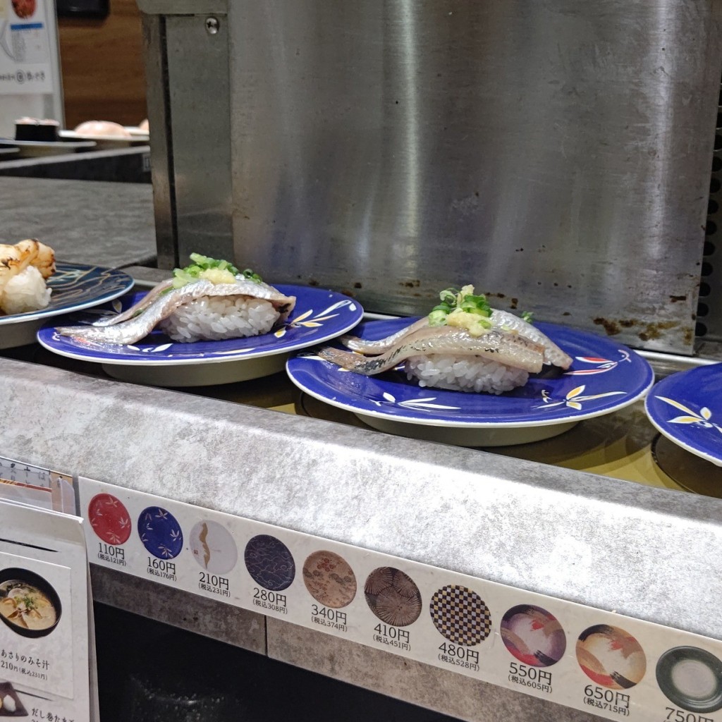 ユーザーが投稿した340円皿(金)の写真 - 実際訪問したユーザーが直接撮影して投稿した千住旭町回転寿司回転寿司みさき エキア北千住の写真