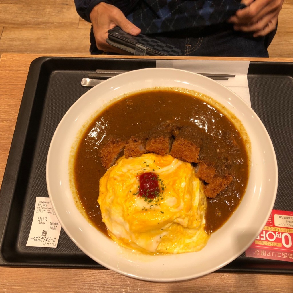 ユーザーが投稿したロースオムレツカレーの写真 - 実際訪問したユーザーが直接撮影して投稿した熊野町牛丼松屋 豊中熊野町店の写真