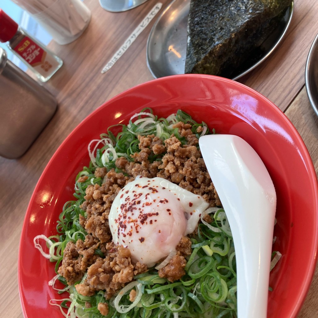 ユーザーが投稿した山椒汁なし担々麺の写真 - 実際訪問したユーザーが直接撮影して投稿した松原町つけ麺専門店ばくだん屋 ekie広島店の写真