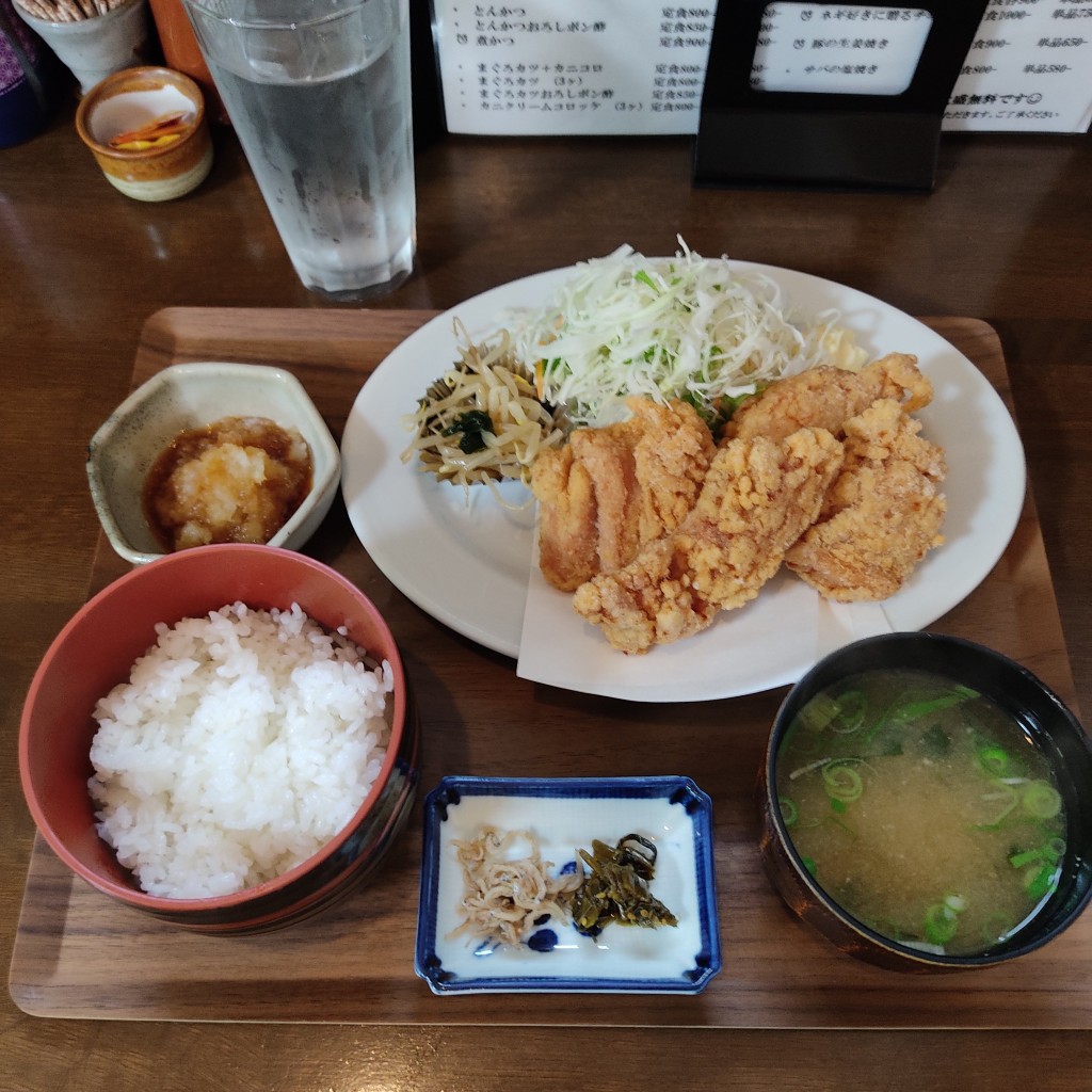 ユーザーが投稿した鶏からおろしポン酢定食の写真 - 実際訪問したユーザーが直接撮影して投稿した狭間町定食屋がむしゃらの写真