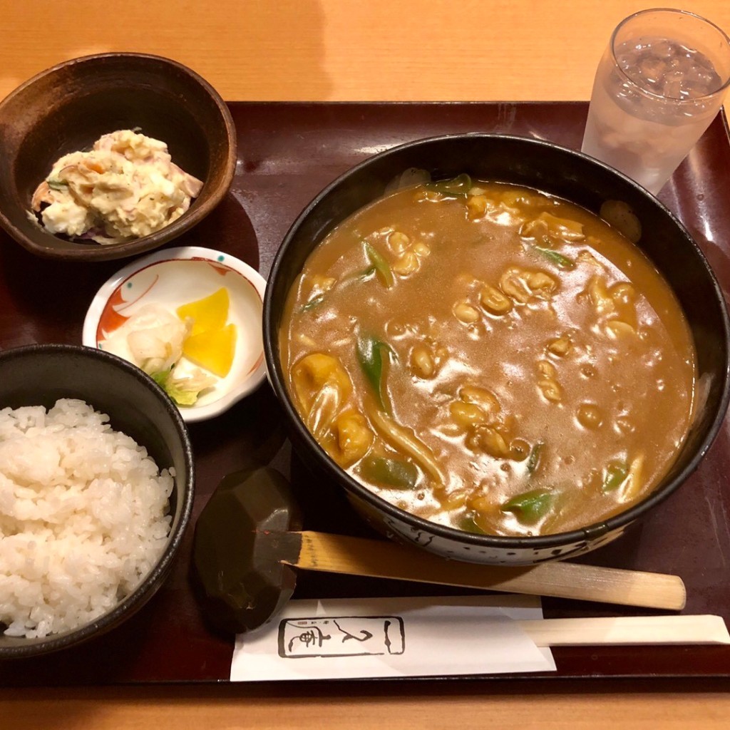 ユーザーが投稿したカレーうどん定食の写真 - 実際訪問したユーザーが直接撮影して投稿した烏森町うどん一久庵の写真