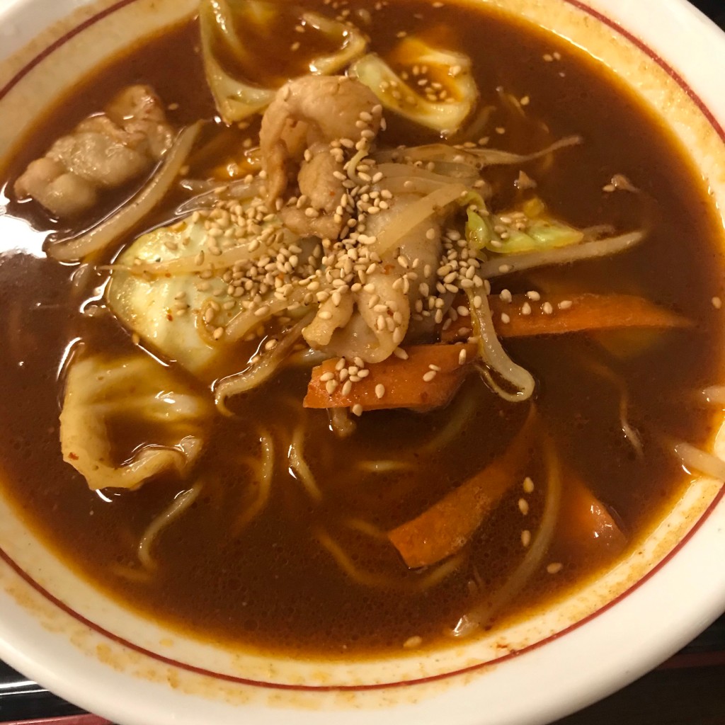 ユーザーが投稿した豚チゲラーメンの写真 - 実際訪問したユーザーが直接撮影して投稿した前飛保町栄定食屋お食事処 えびすの写真