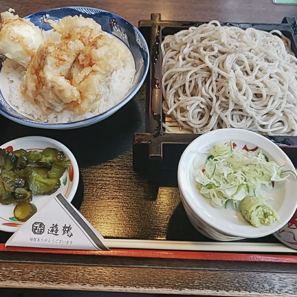 ユーザーが投稿したLunch鶏親子天セットの写真 - 実際訪問したユーザーが直接撮影して投稿した美園二条そばごまそば遊鶴 美園店の写真