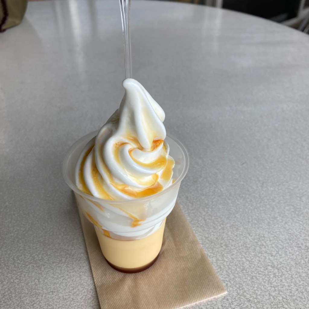 ユーザーが投稿した牛乳プリンソフトクリームの写真 - 実際訪問したユーザーが直接撮影して投稿した中之島アイスクリーム甘味処 六の写真