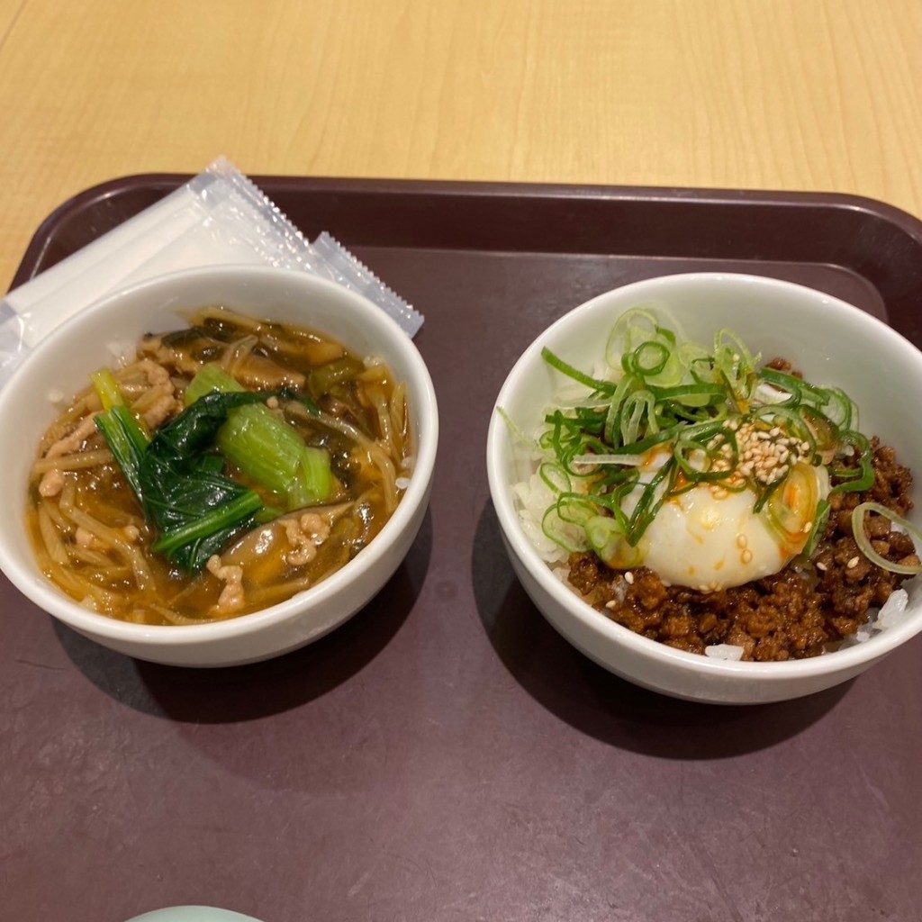 ユーザーが投稿したミニ丼(ピリ辛)の写真 - 実際訪問したユーザーが直接撮影して投稿した羽田空港中華料理中華食堂の写真