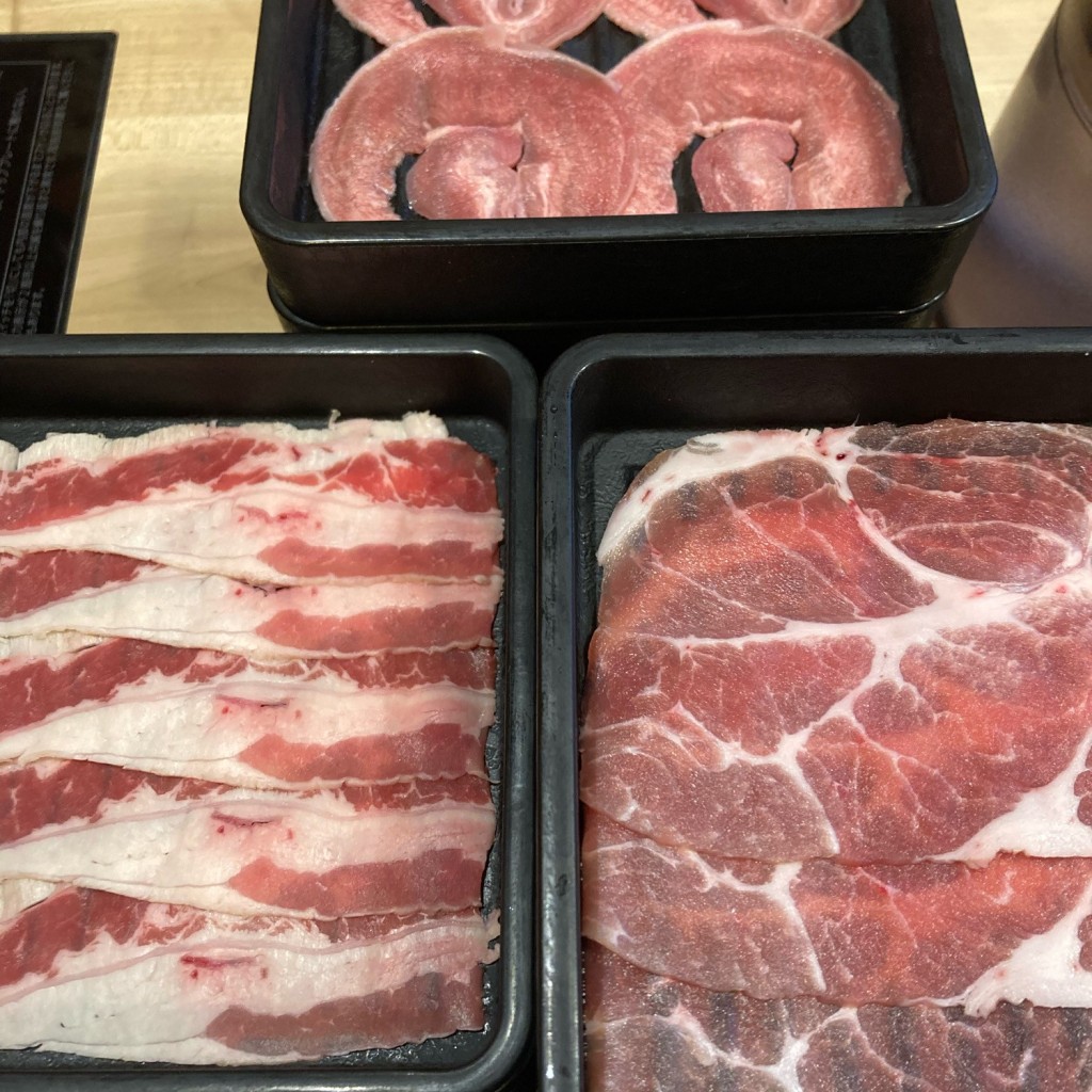 ユーザーが投稿した大人 たんしゃぶと黒牛食の写真 - 実際訪問したユーザーが直接撮影して投稿した長岡町肉料理大地のぶた 宇都宮店の写真